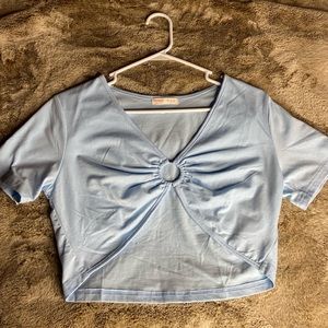 Blue crop top